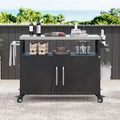 Outdoor Kitchen Island with Stainless Steel Tabletop & Storage Cabinet