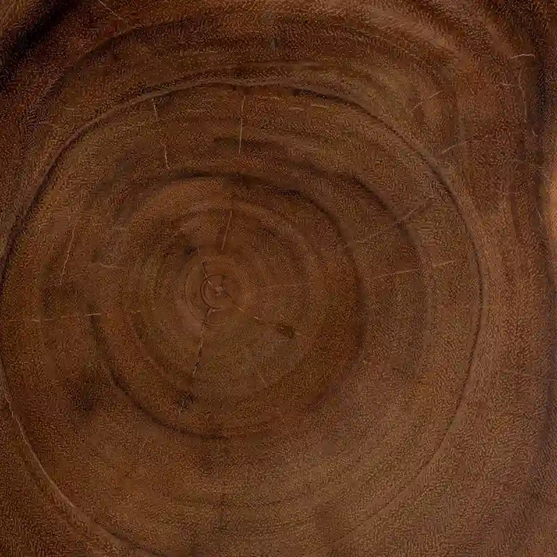 Hand-Carved Suar Wood Side Table with Sculptural Twist Design