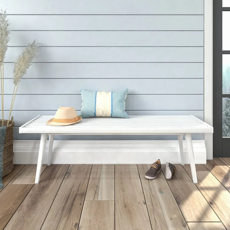 Double Wood Entryway Bench - 56.3" L x 16.5" W x 17.5" H