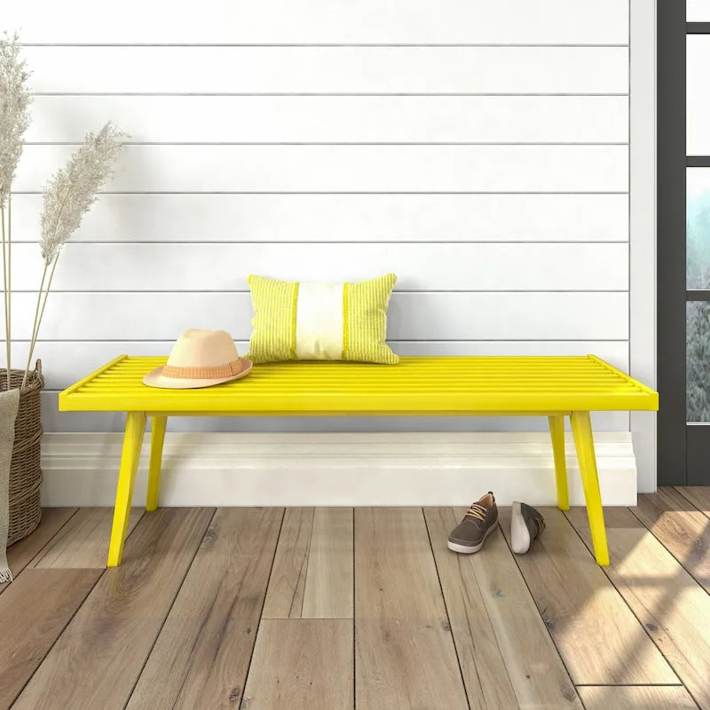 Double Wood Entryway Bench - 56.3" L x 16.5" W x 17.5" H