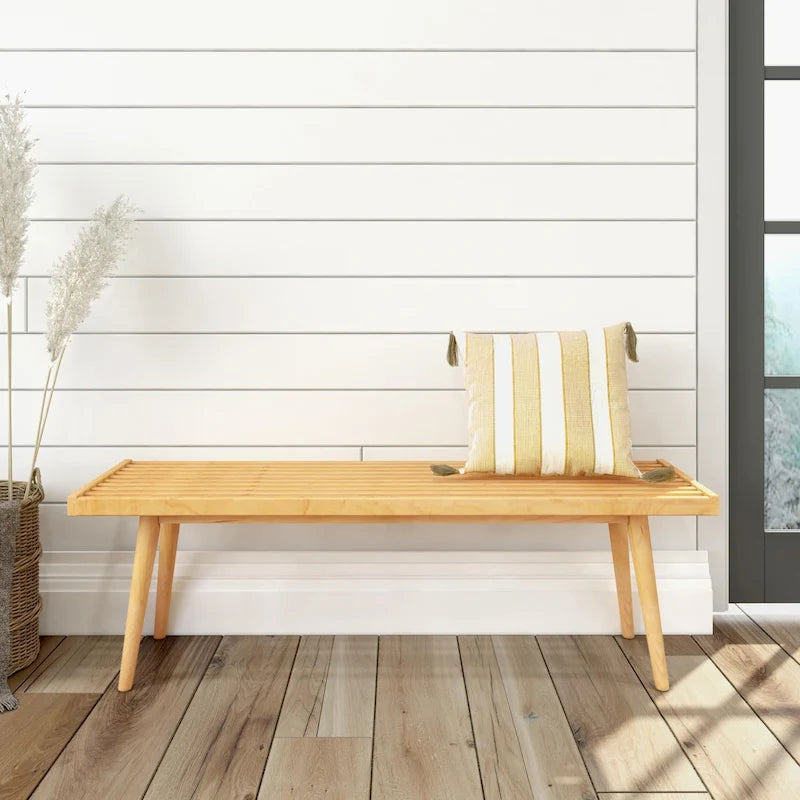 Double Wood Entryway Bench - 56.3" L x 16.5" W x 17.5" H