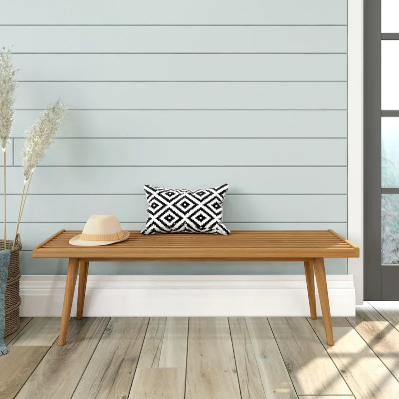 Double Wood Entryway Bench - 56.3" L x 16.5" W x 17.5" H