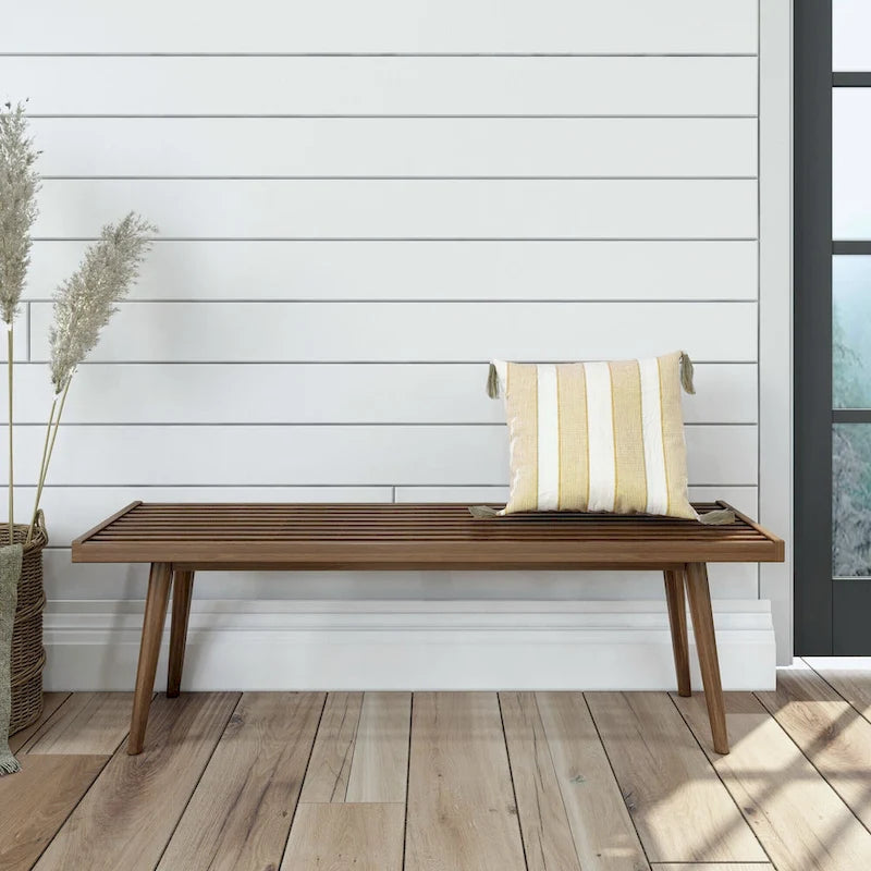 Double Wood Entryway Bench - 56.3" L x 16.5" W x 17.5" H