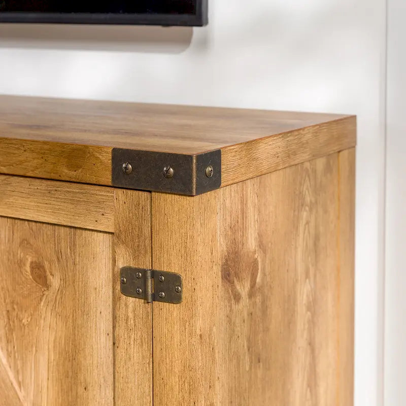 58" Rustic Barn Door TV Stand with Storage