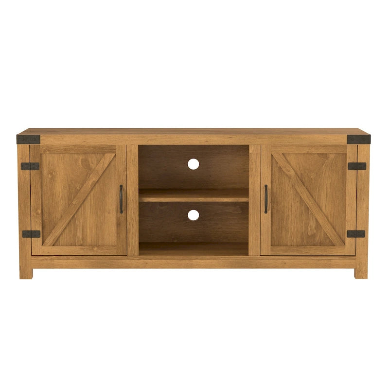 58" Rustic Barn Door TV Stand with Storage