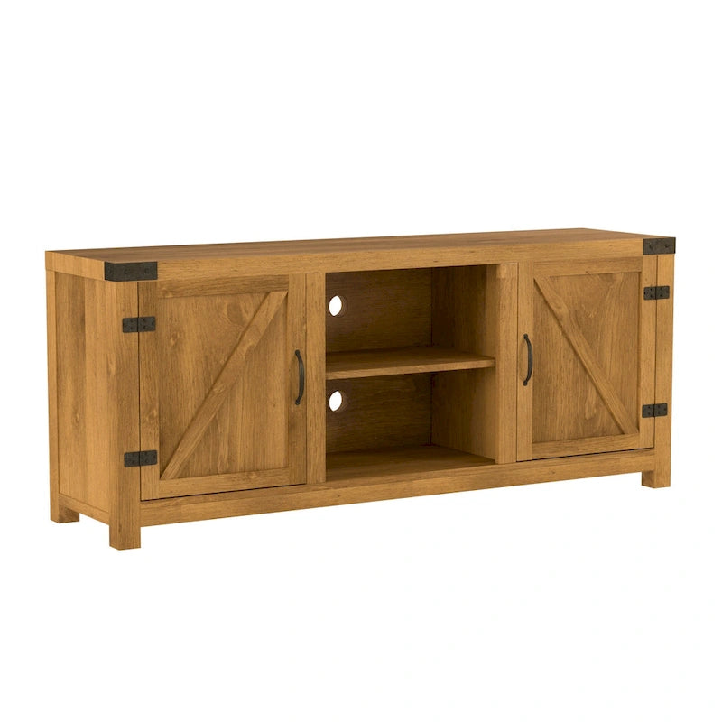 58" Rustic Barn Door TV Stand with Storage