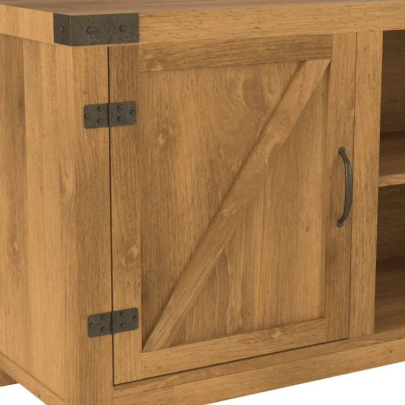 58" Rustic Barn Door TV Stand with Storage