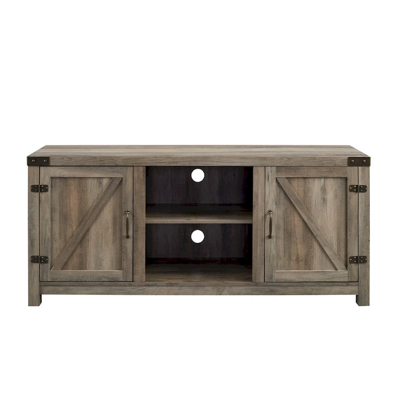 58" Rustic Barn Door TV Stand with Storage