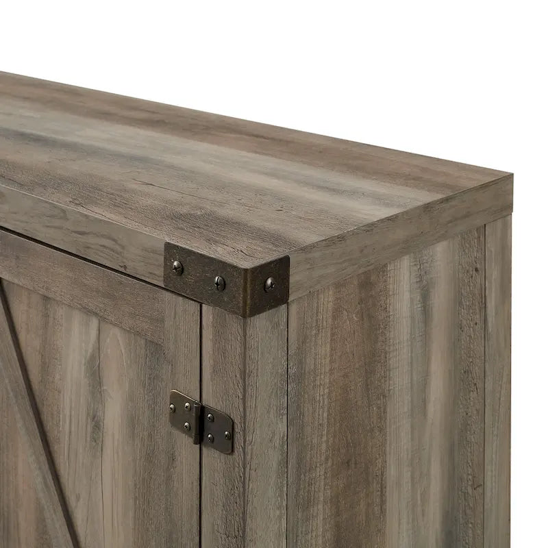58" Rustic Barn Door TV Stand with Storage