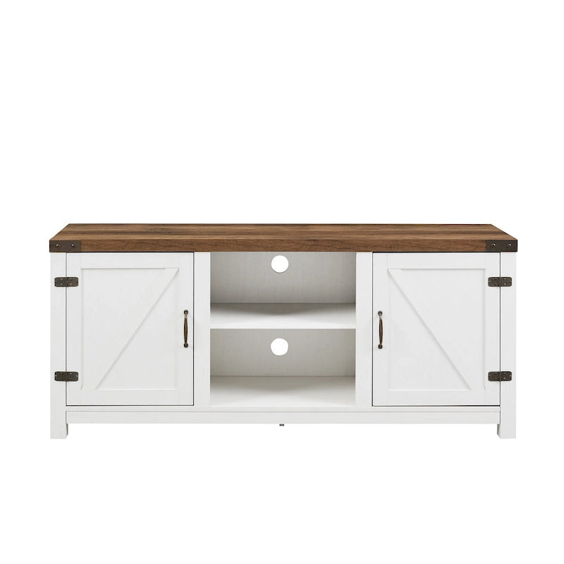 58" Rustic Barn Door TV Stand with Storage