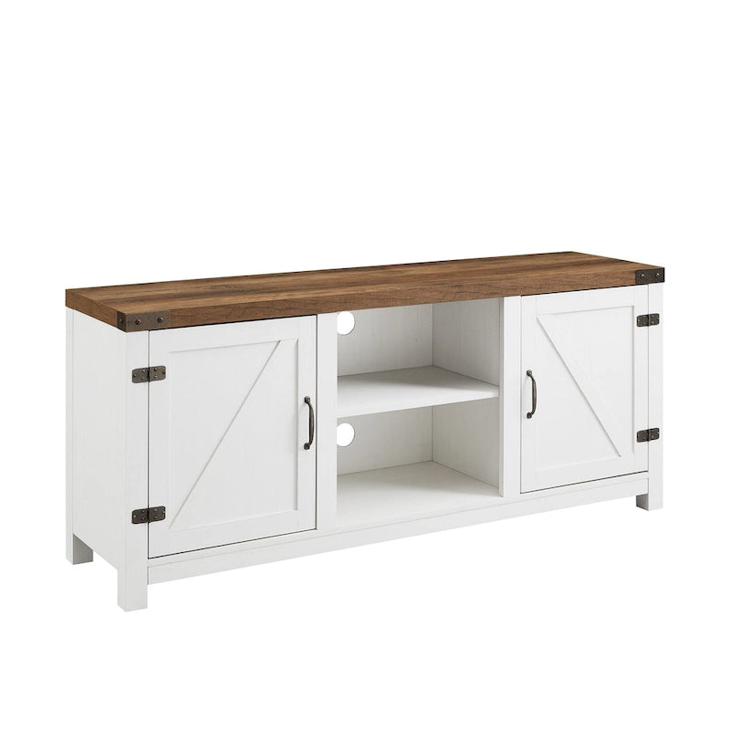 58" Rustic Barn Door TV Stand with Storage