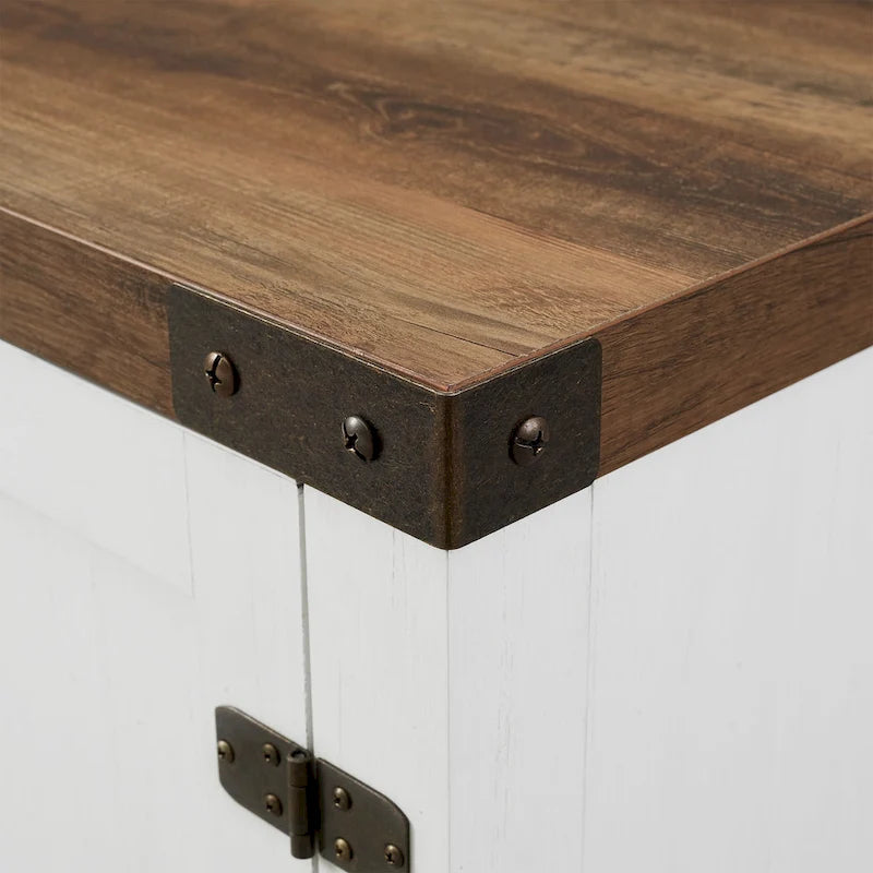 58" Rustic Barn Door TV Stand with Storage
