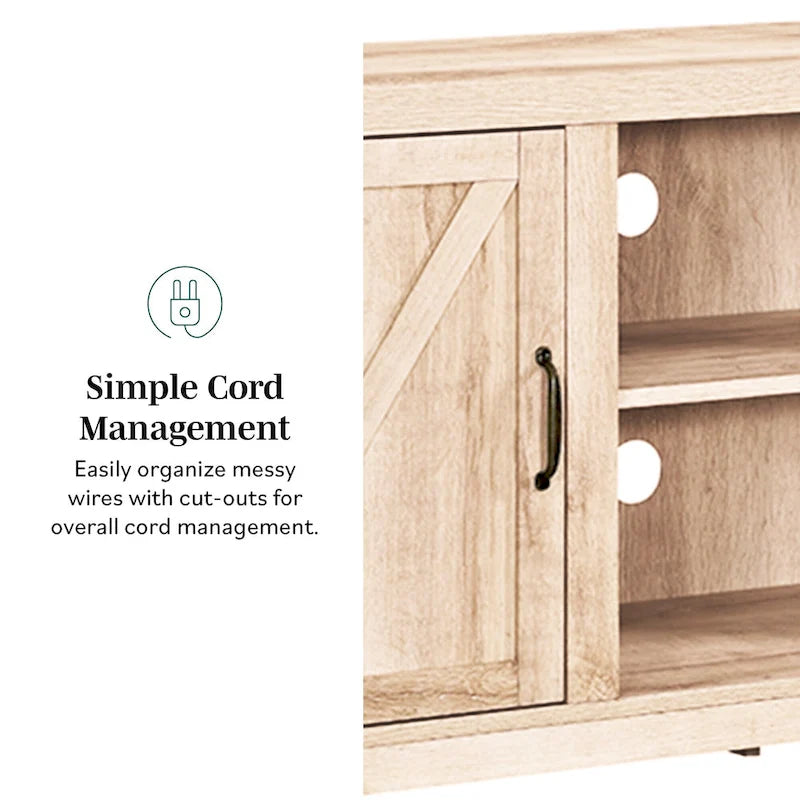 58" Rustic Barn Door TV Stand with Storage