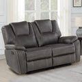 Faux Leather Manual Reclining Loveseat