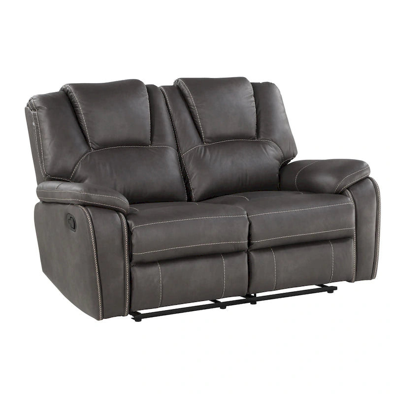 Faux Leather Manual Reclining Loveseat