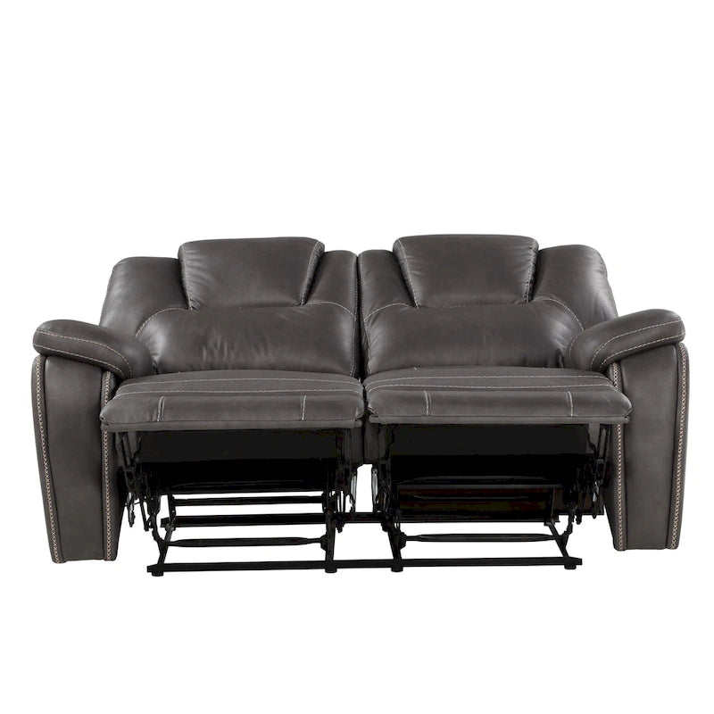 Faux Leather Manual Reclining Loveseat