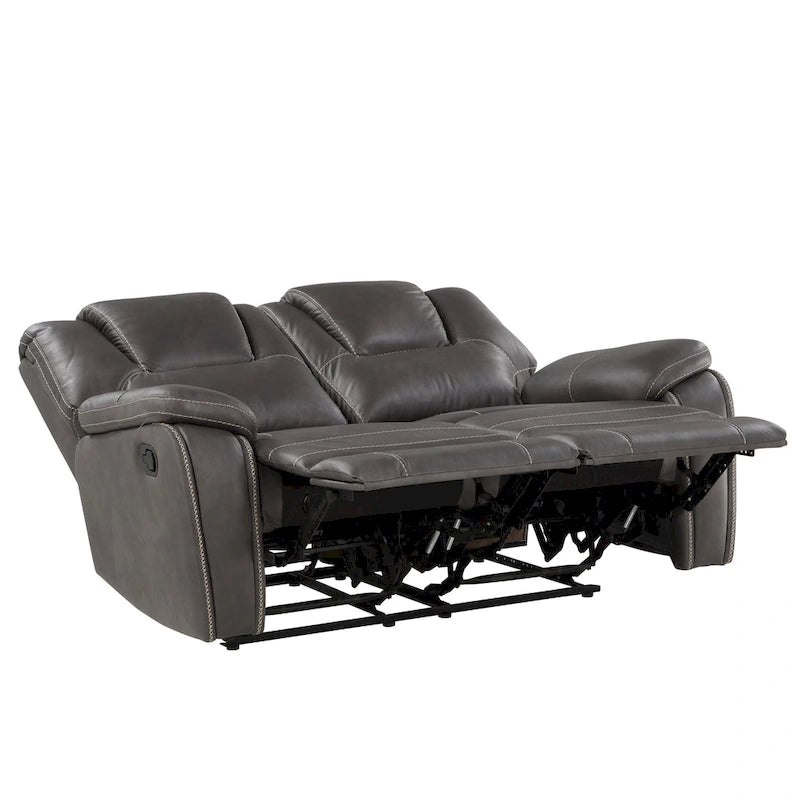 Faux Leather Manual Reclining Loveseat