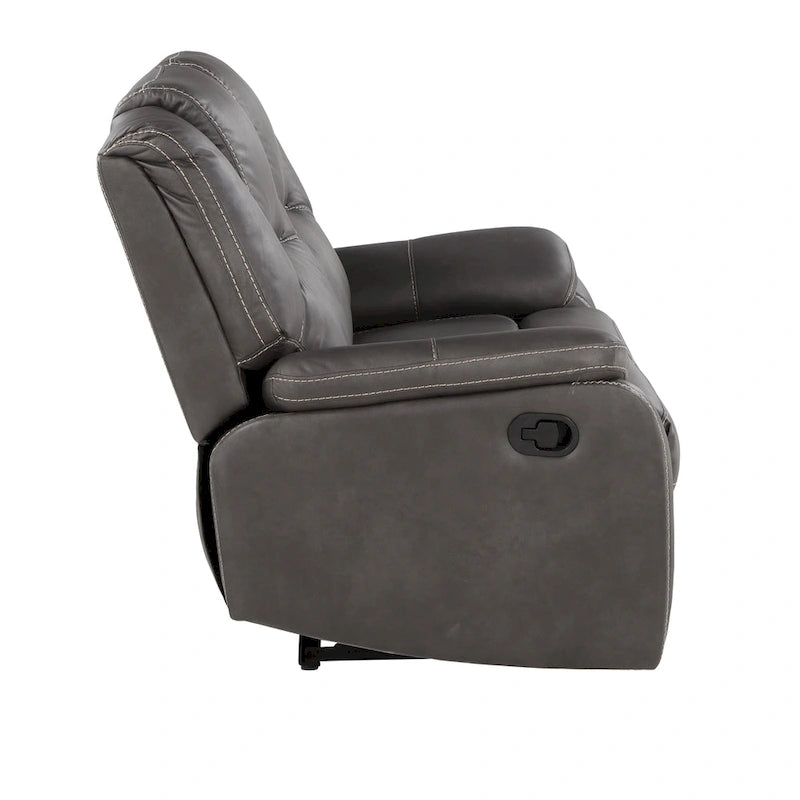 Faux Leather Manual Reclining Loveseat