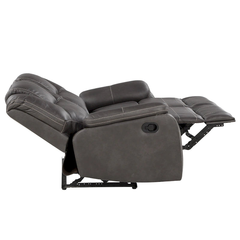 Faux Leather Manual Reclining Loveseat