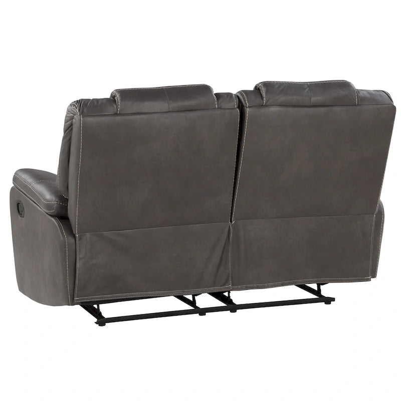 Faux Leather Manual Reclining Loveseat