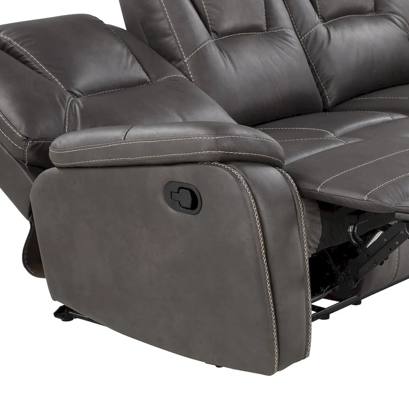 Faux Leather Manual Reclining Loveseat