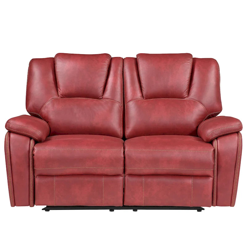 Faux Leather Manual Reclining Loveseat
