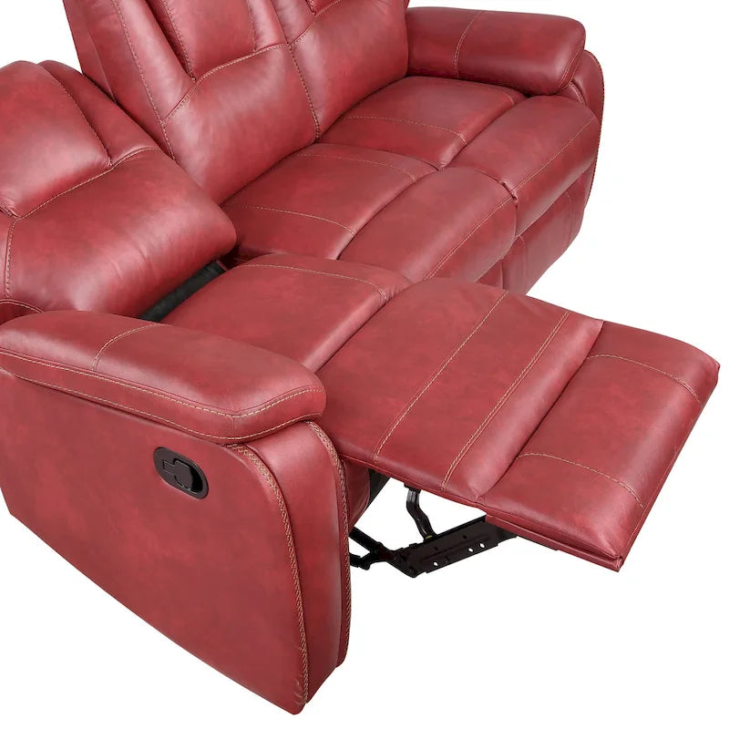 Faux Leather Manual Reclining Loveseat