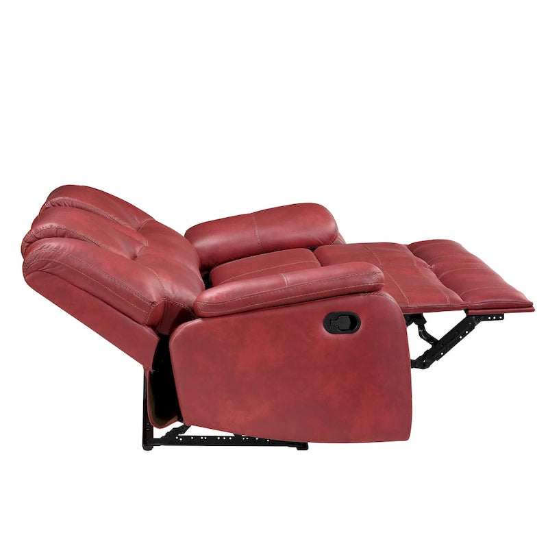 Faux Leather Manual Reclining Loveseat