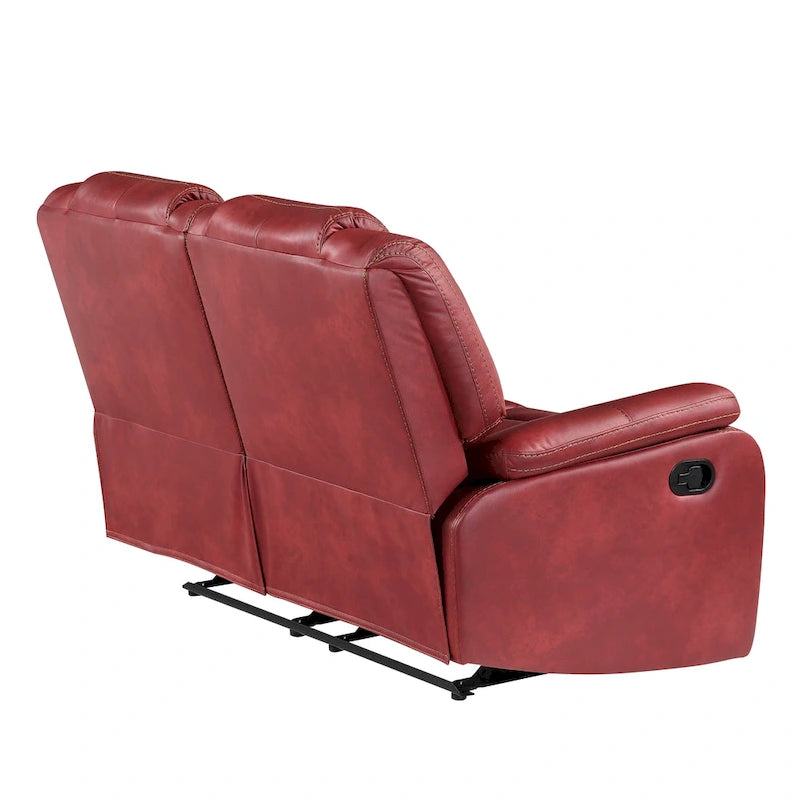 Faux Leather Manual Reclining Loveseat