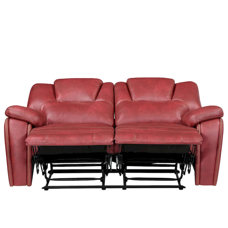 Faux Leather Manual Reclining Loveseat