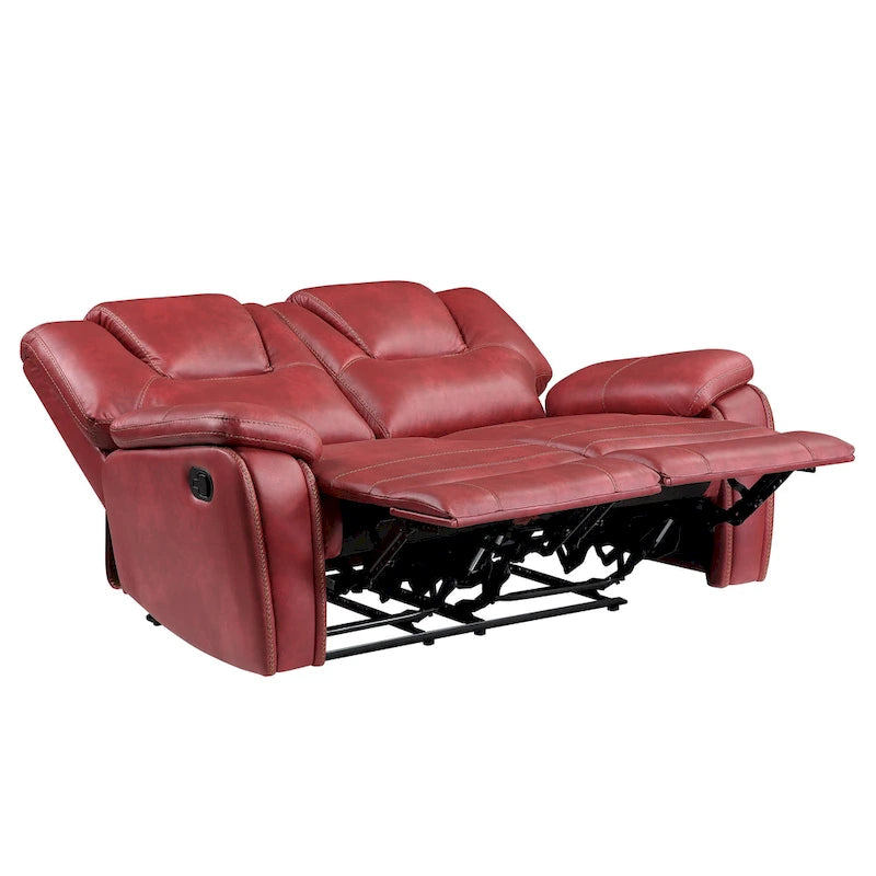 Faux Leather Manual Reclining Loveseat