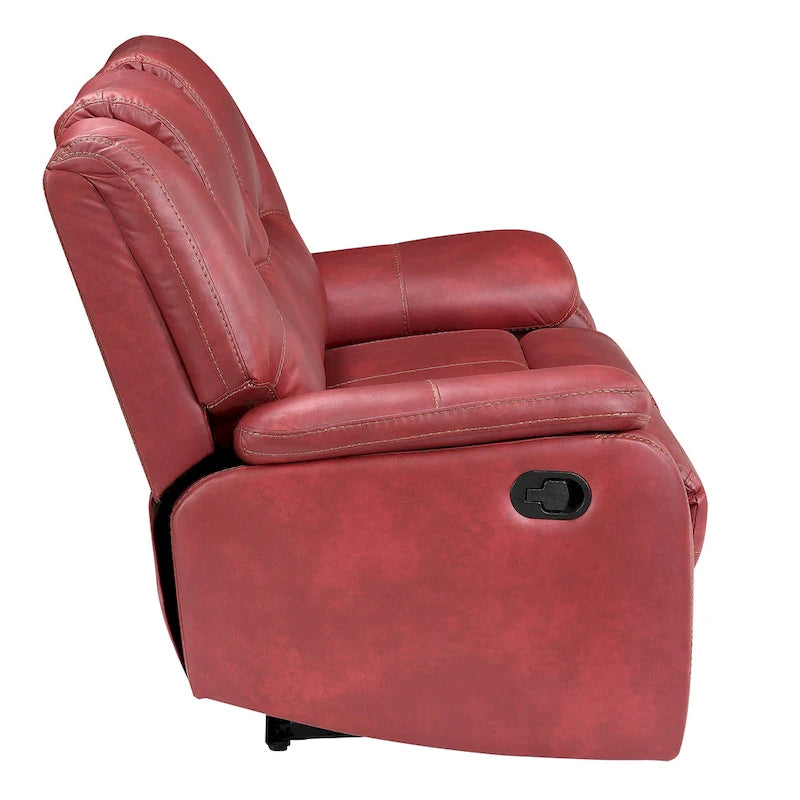 Faux Leather Manual Reclining Loveseat
