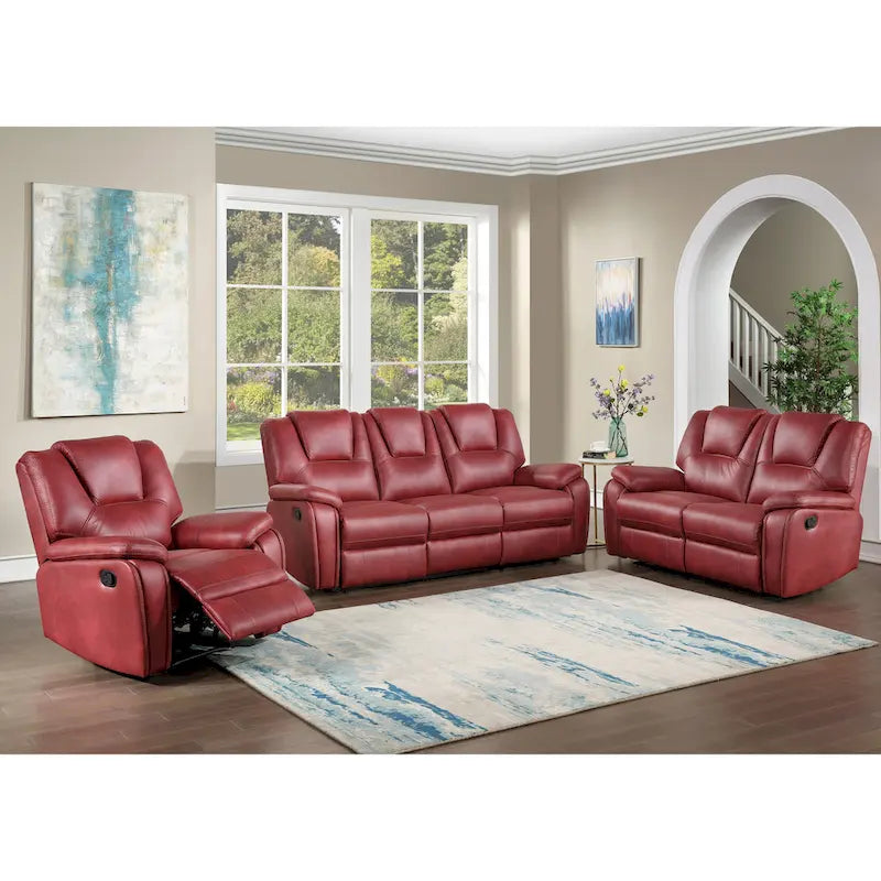 Faux Leather Manual Reclining Loveseat