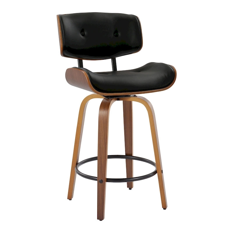 26" Fixed-Height Counter Stool with Bent Wood Legs, Set of 2