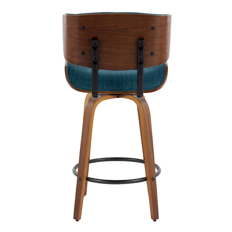 26" Fixed-Height Counter Stool with Bent Wood Legs, Set of 2