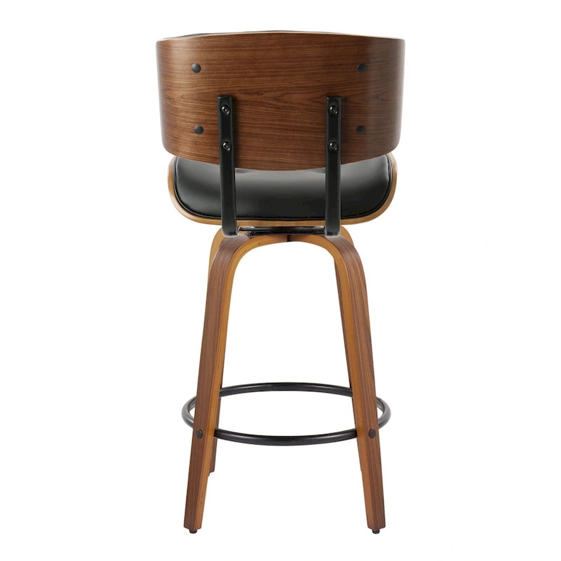 26" Fixed-Height Counter Stool with Bent Wood Legs, Set of 2