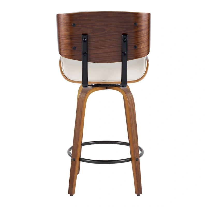 26" Fixed-Height Counter Stool with Bent Wood Legs, Set of 2