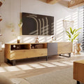 Modern TV Stand for 80" TVs with Double Storage Space