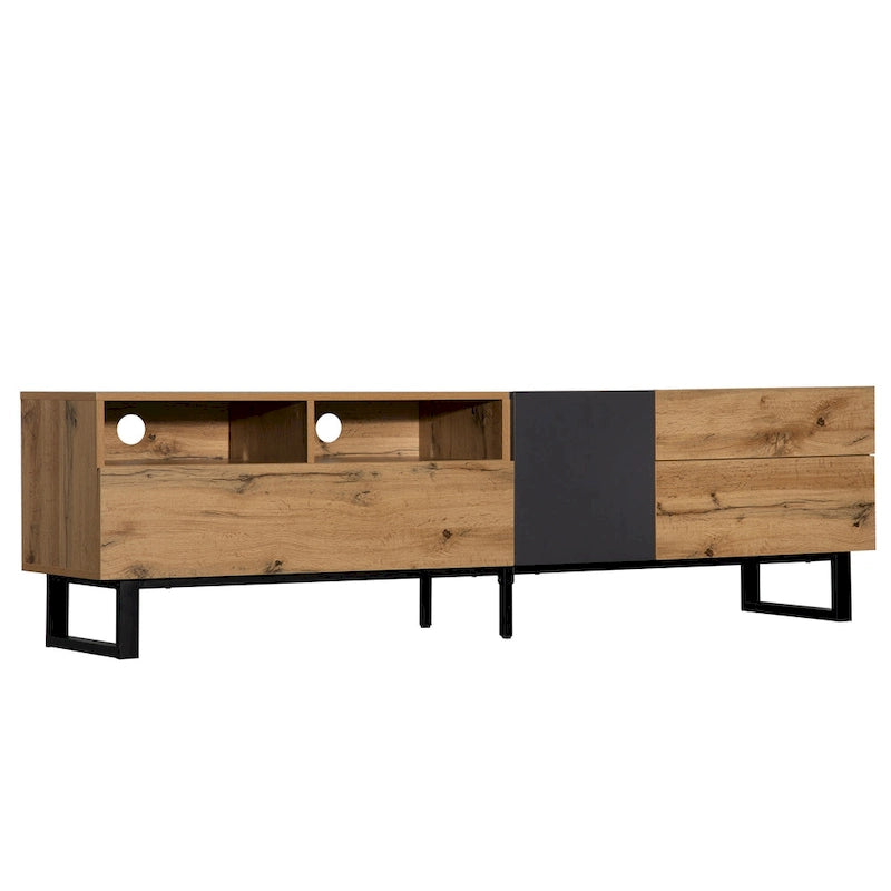 Modern TV Stand for 80" TVs with Double Storage Space