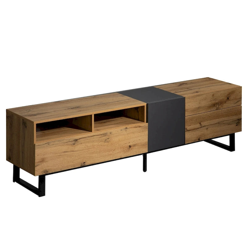 Modern TV Stand for 80" TVs with Double Storage Space