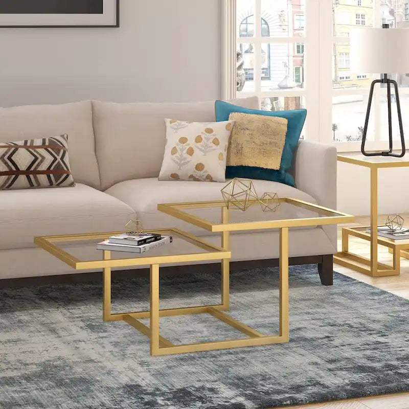 Two-Tier Gold Coffee Table