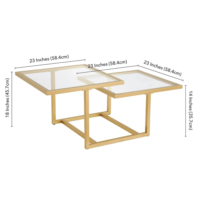 Two-Tier Gold Coffee Table