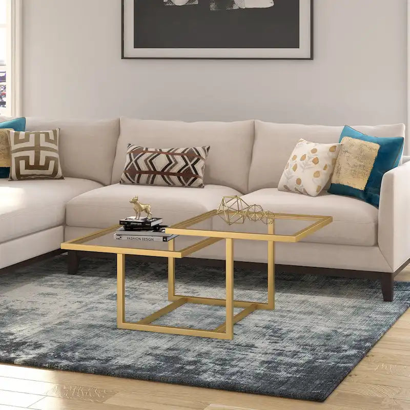 Two-Tier Gold Coffee Table