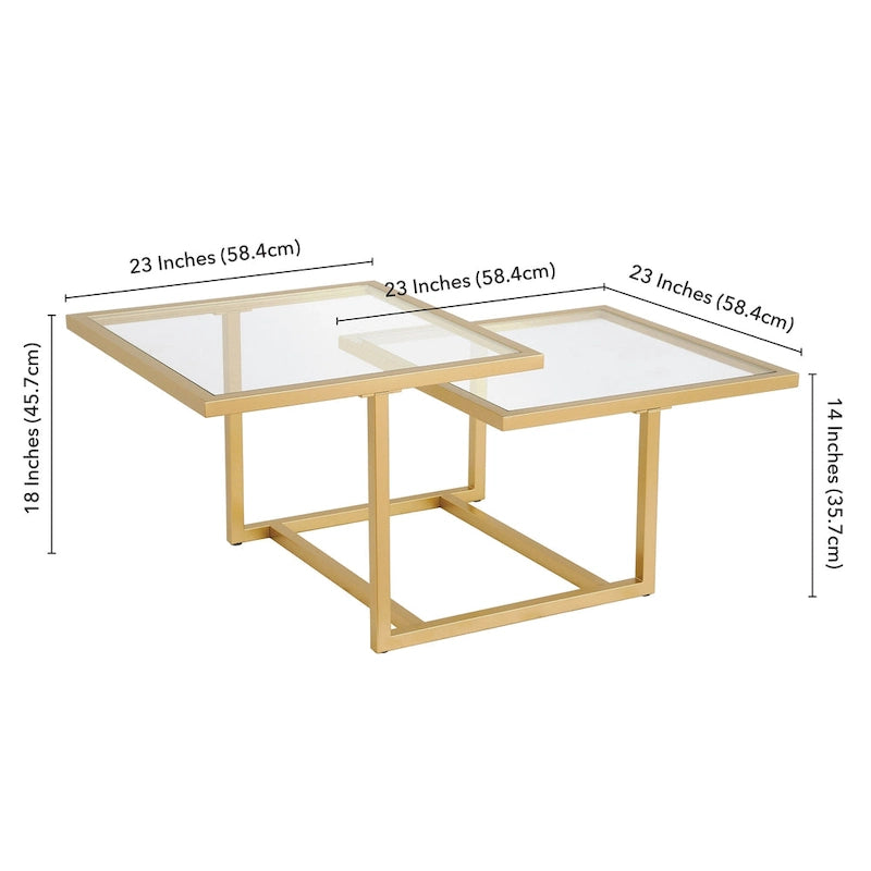 Two-Tier Gold Coffee Table