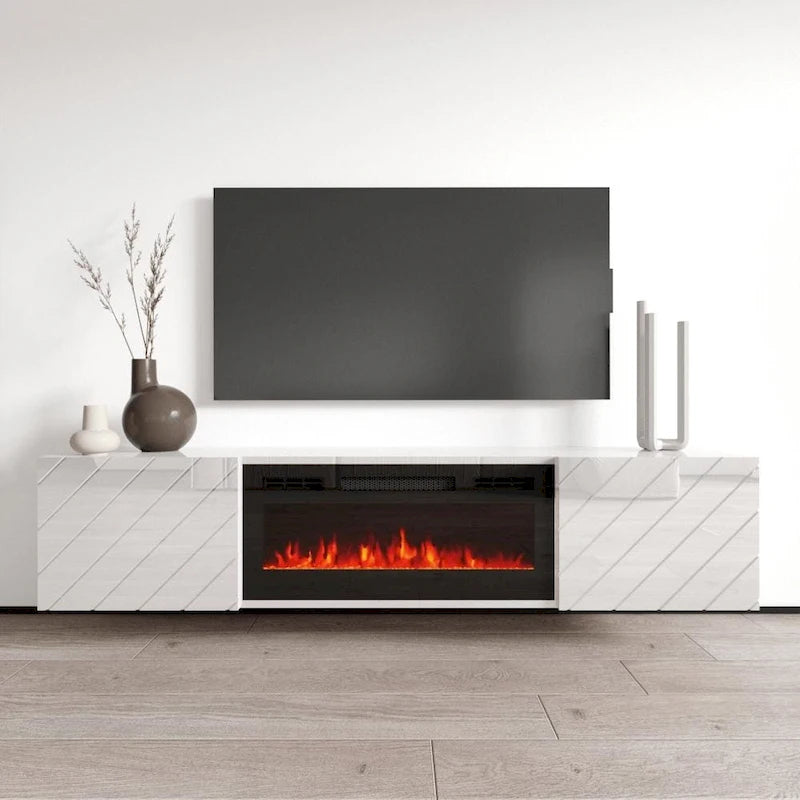 72" Wall Mounted Electric Fireplace TV Stand