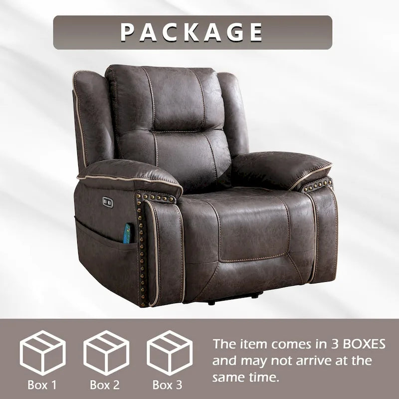 Power Lift Recliner Chair with Massage, Heating, Cup Holder & USB Port