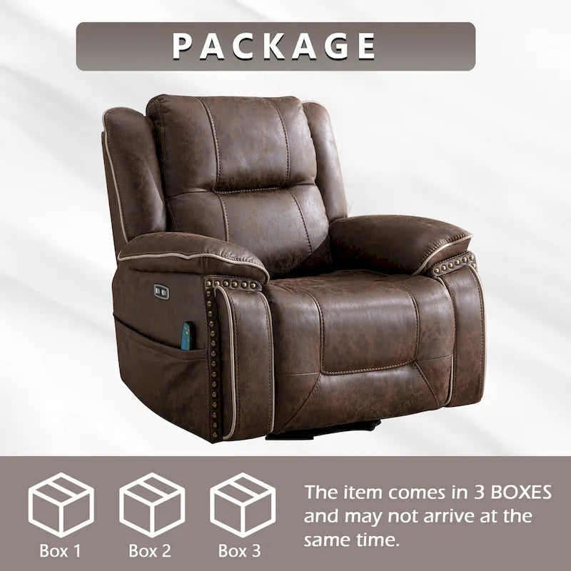 Power Lift Recliner Chair with Massage, Heating, Cup Holder & USB Port