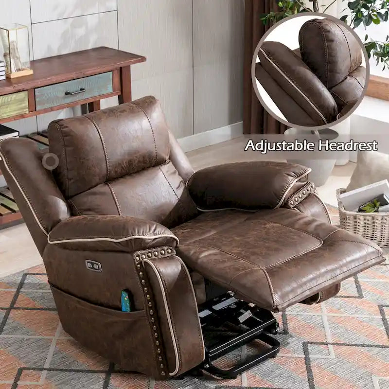 Power Lift Recliner Chair with Massage, Heating, Cup Holder & USB Port