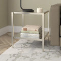 20" Square Side Table with Clear Glass Shelf