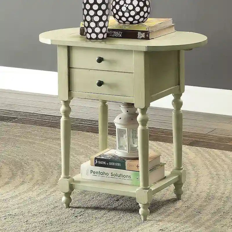 French Country 25-inch Solid Wood 1-Shelf Side Table